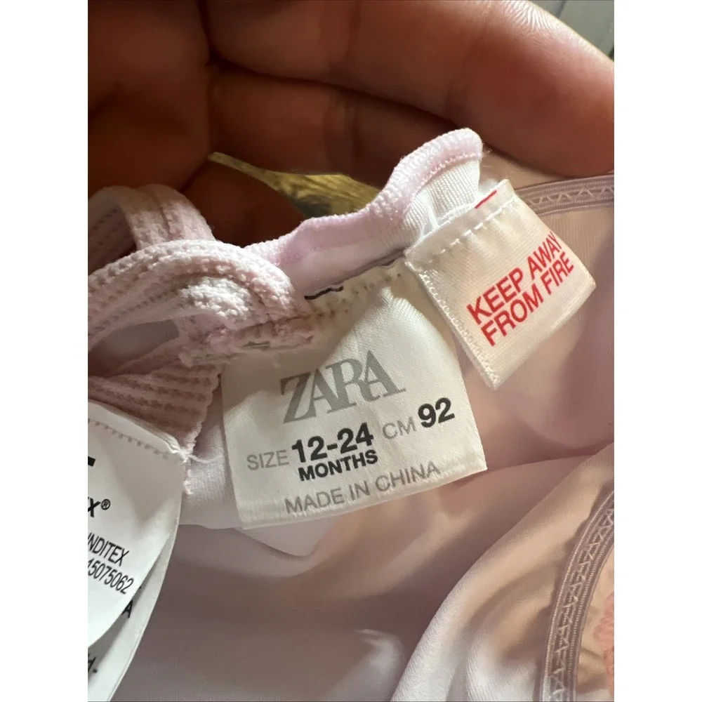 Zara Girls Pink Seahorse Swimsuit Size 12/24 Months NEW One Piece Summer